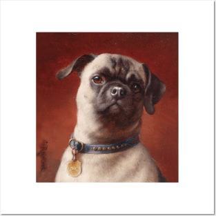 Portrait of a Pug (circa 1900) by Carl Reichert Posters and Art